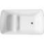 Baignoire en acrylique blanc brillant 49 po - trempage japonais. Forme carrée, conception assise, trop-plein et bonde. 23Amazing-49 Surface de bain de style. Carré