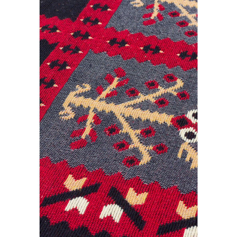 Tapis tissé à plat 100% coton de qualité supérieure, 31,5 po x 118,1 po | Sans velours, 2,4 lb / pi2 | Couleur rouge vif, lavable à la machine à 86 ° F | Facile à nettoyer avec l'aspirateur et le détachant | Idéal pour le salon, la chambre à coucher ou le bureau