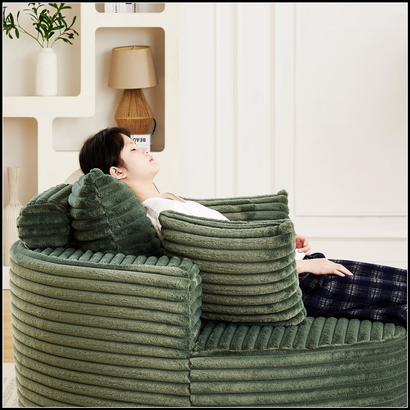 Fauteuil Fluffy, Velours côtelé gris