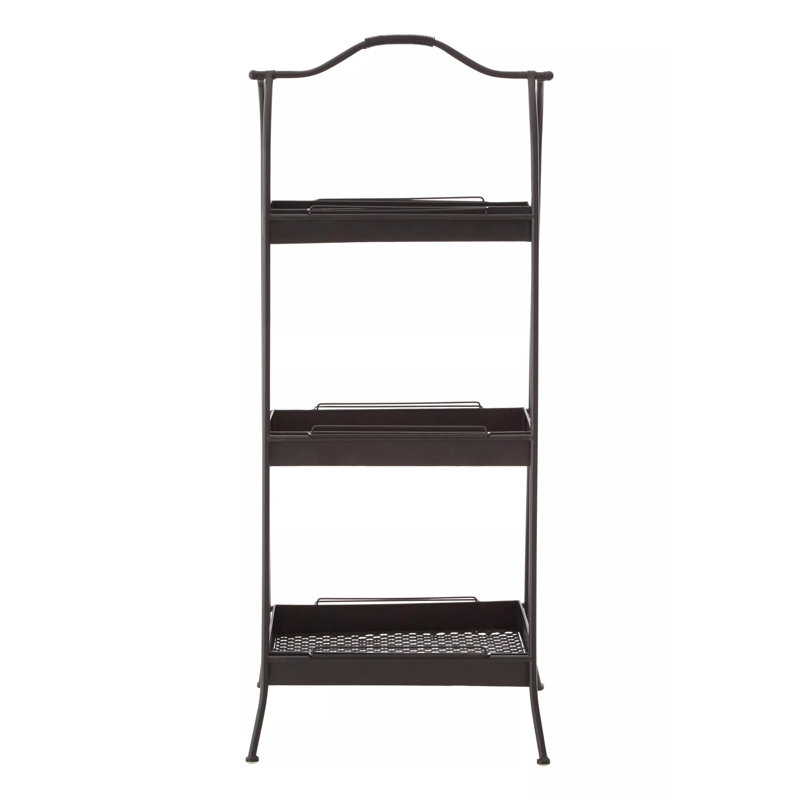 Lexa 116cm H x 51cm W Metal Etagere Bookcase, Black