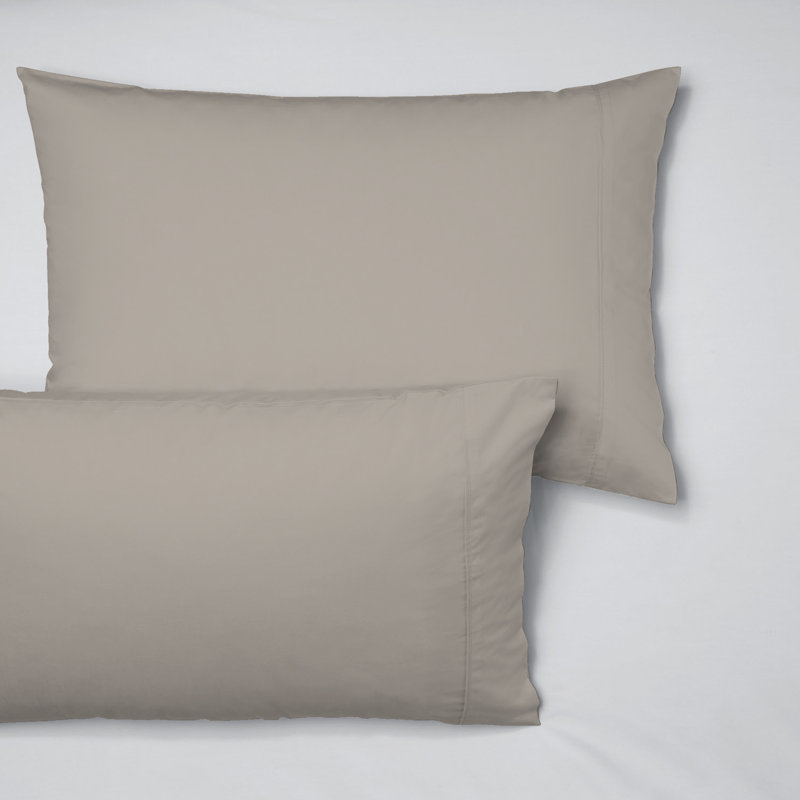 Taupe 100% Cotton Standard Pillowcases with Sateen Weave