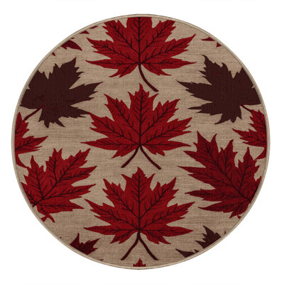 Machine Washable Botanical Brown Area Rug