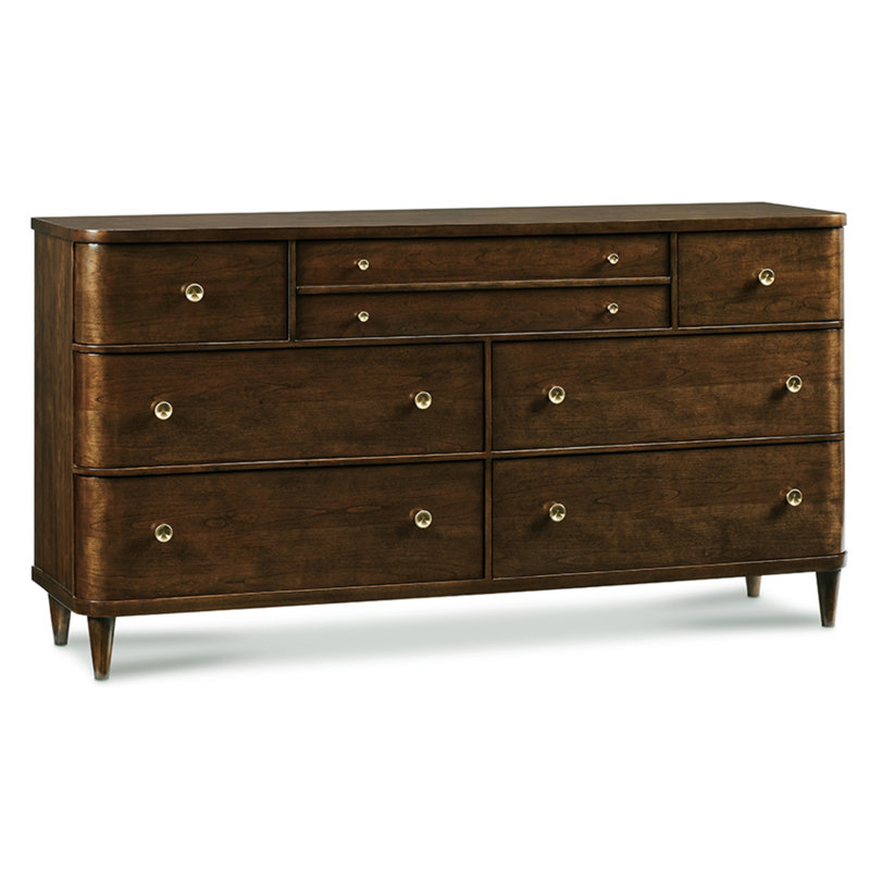 Commode double en bois massif à 8 tiroirs l 69 po
