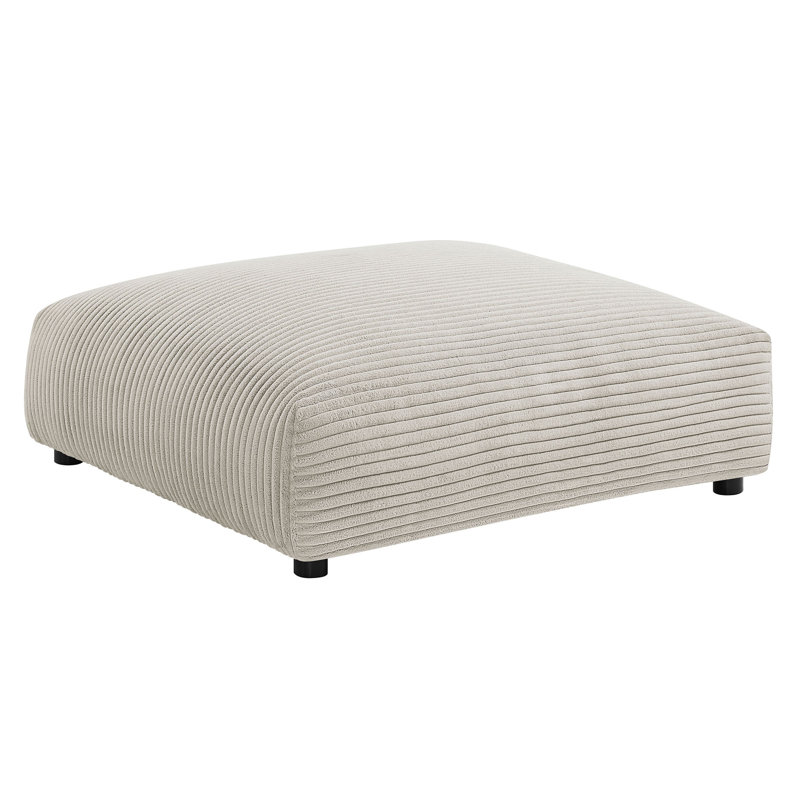 Solace Modular Upholstered Fabric Ottoman, Almond Corduroy
