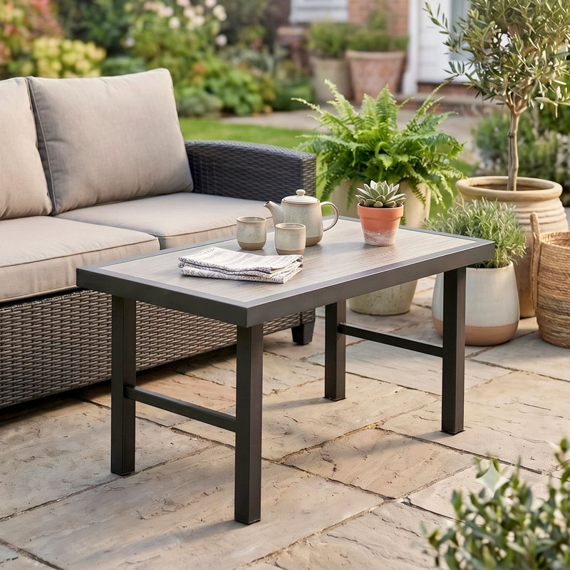 Rectangular 100Cm L Outdoor Coffee Table, Grey