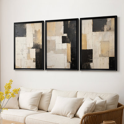 ABSTRACT Series CDXC III - Toile tendue avec châssis sur mesure - 3 pièces