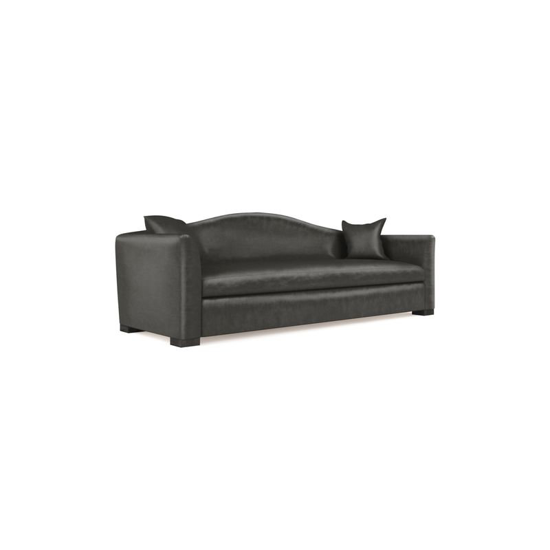 Horatio Camelback Taper Curved-Arm Sofa, 33" H x 96" W x 36" D, Weathered, Box Weave Linen Bluebell