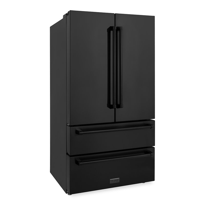ZLINE 36 po 22,5 pi³ Réfrigérateur à porte française à profondeur de comptoir pi., Acier inoxydable noir
