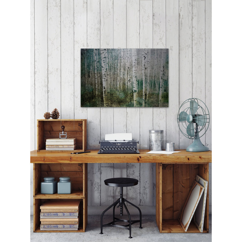 Reproduction d’art sur métal, "aspen green" par parvez taj, H 8 po x l 12 po x P 1,5 po
