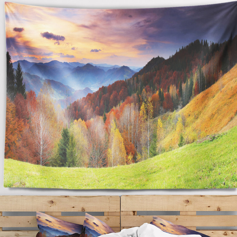 Tapisserie couleur matinale colorée, H 50 po x l 60 po