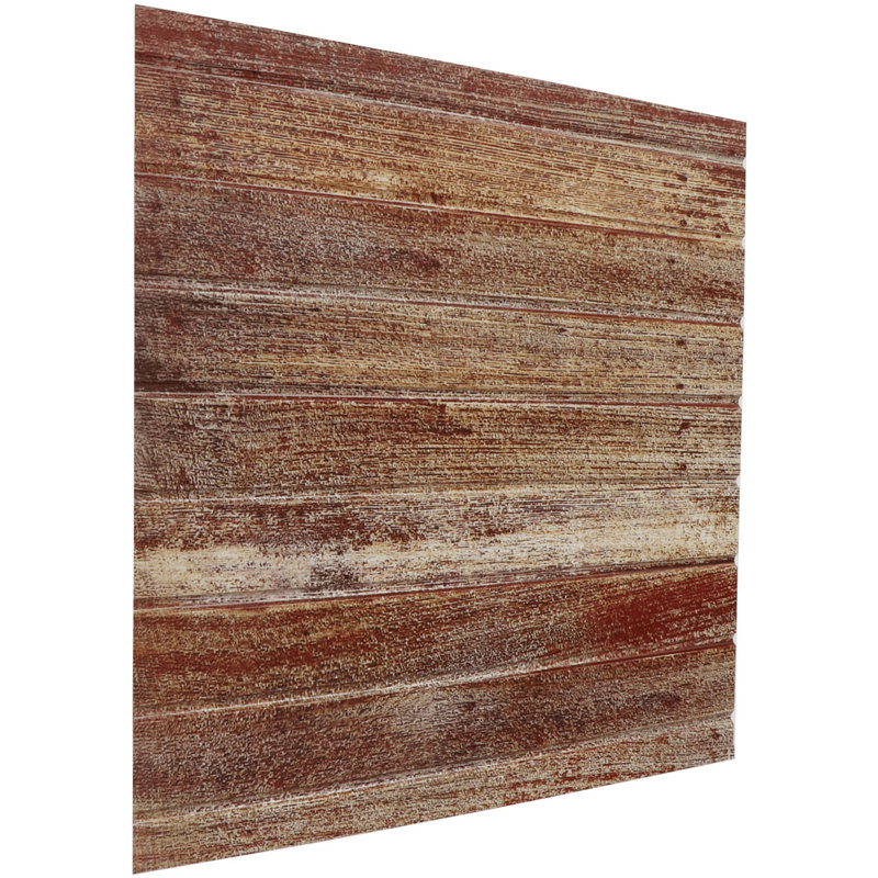 Brown Faux Wood Plank Textured PVC Ceiling Tiles, 2' x 2', Pack of 25