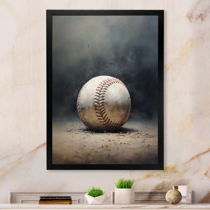 Travaris Baseball Subtle Strikeout - Sport Baseball Wall Art Decor, Cadre photo noir, H 20 po x l 12 po x P 1 po