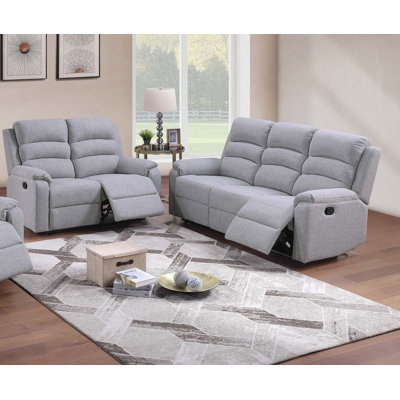 Modern 2pc Living Room Set 1x Sofa 1x Loveseat Padded Armrest And Backrest Vertical Tufting Sincere Bone Finish Primary Living Room Furniture