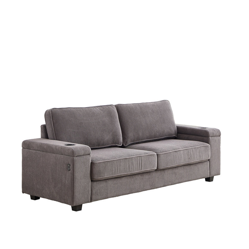 Avangaline 86.5'' Corduroy Sofa, Gray