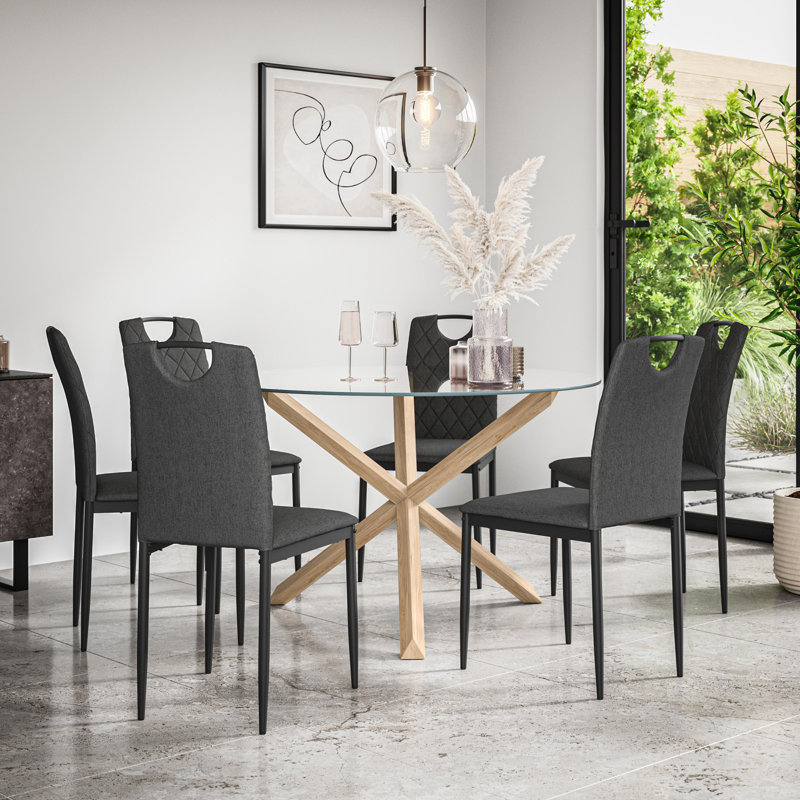Daraich 6 - Person Dining Set, Oak/Charcoa