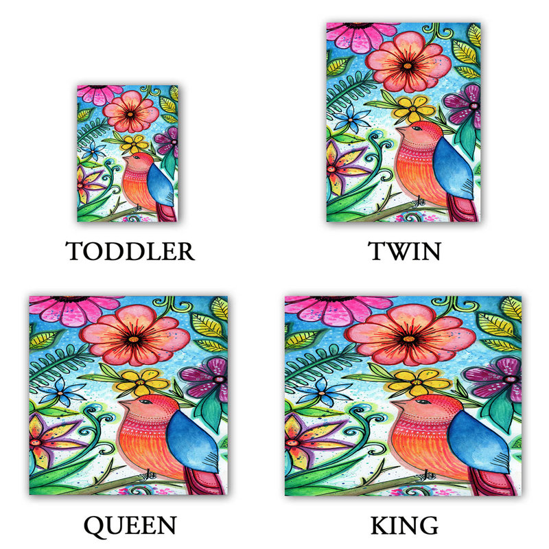 Polyester Floral Duvet Cover, 1 Queen Duvet Cover + 2 Standard Shams