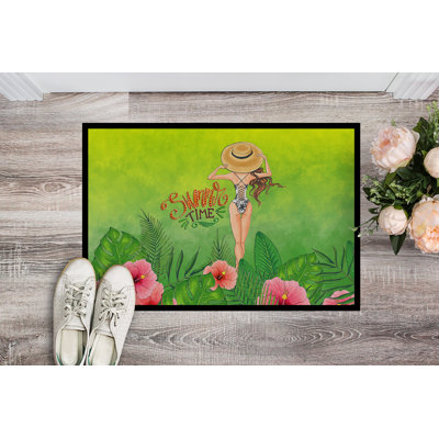 Non-Slip Floral Doormat
