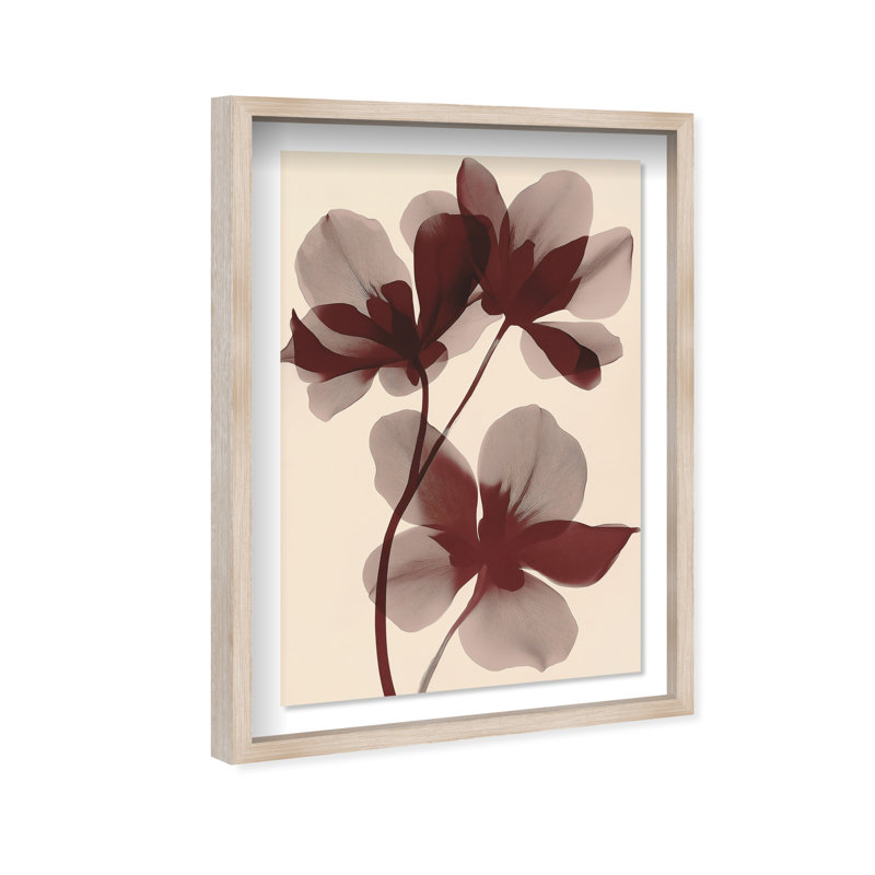 Crimson Coastline III Shadowbox Abstract Print by Oliver Gal, Black Frame, 10 x 15, 31.5"H x 21.5"W, Natural Oak Frame