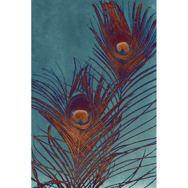Luxe Plumes II by Jason Johnson - Graphic Art, 76cm H x 51cm W, Black Floater Framed