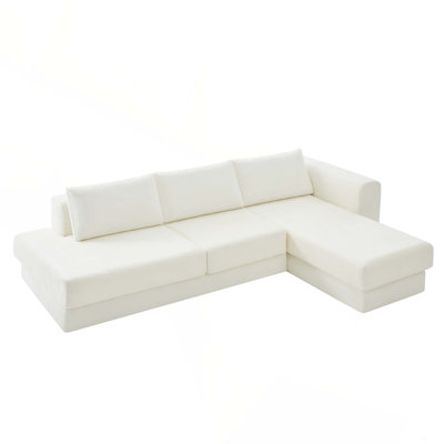 Canapé modulaire en L de 113 po avec canapé à deux couches pour le salon