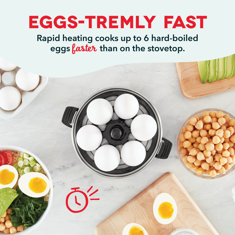 Black Electric 6-Egg Capacity Rapid Egg Cooker