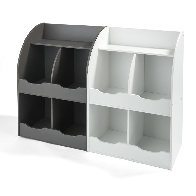 Bright White Multi-Cubby Toy & Book Organizer for Kids