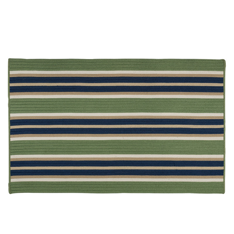 Tapis vert tressé à la main Madalynn Harbor, Rectangle 12 pi x 15 pi
