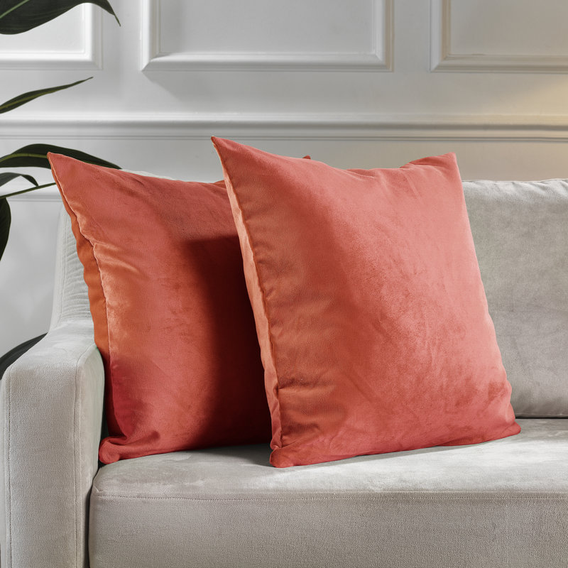 Matte Velvet Pillow Cover, 20" x 20", 55 Salmon