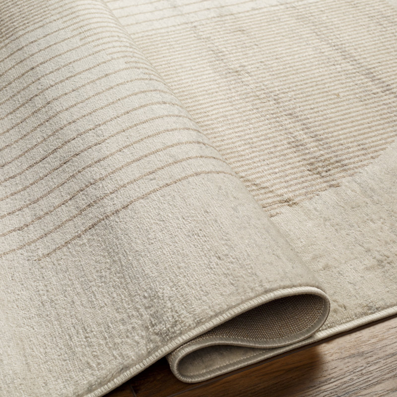 Jalissa Geometric Area Rug in Beige/Brown/Grey, Rectangle 6'7" x 9'