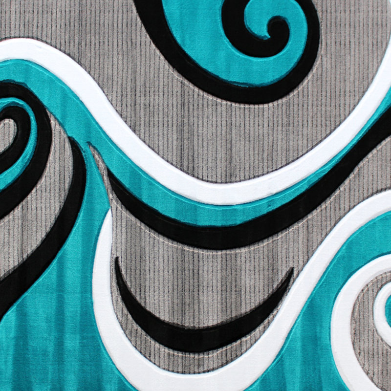 Skaghe Modern High-Low Sculpted Swirl Design Abstract Area Rug, Rectangle 8' x 10'