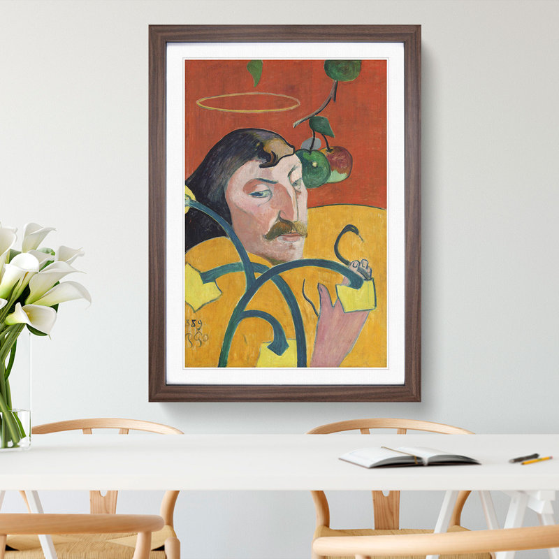 Self-Portrait Vol.2 by Paul Gauguin - Picture Frame Painting, 36cm H x 27cm W x 2cm D, Walnut Framed
