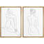 Art minimaliste féminin au trait, images de salle de bain moderne, impression sur toile encadrée 2 pièces-126031969-126031966