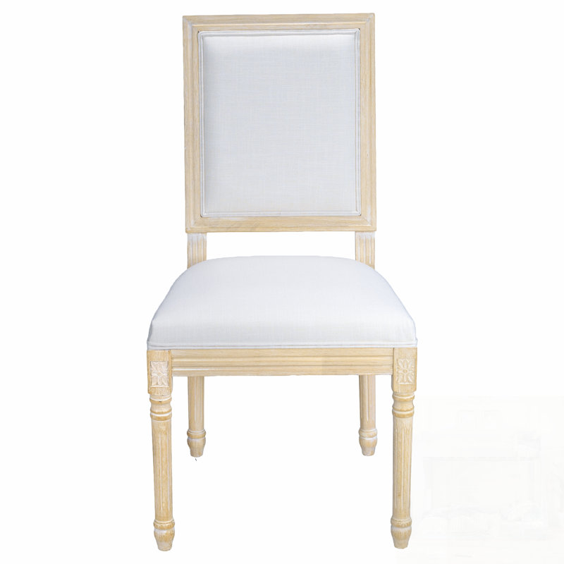 Ensemble de 2 chaises de salle à manger French Country, rembourrées avec dossier carré, tréfilées, découpables, démontables