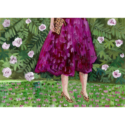 Woman in Garden - Painting Print