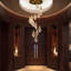 Led Platinum Leaf High Ceiling Chandelier-275414358