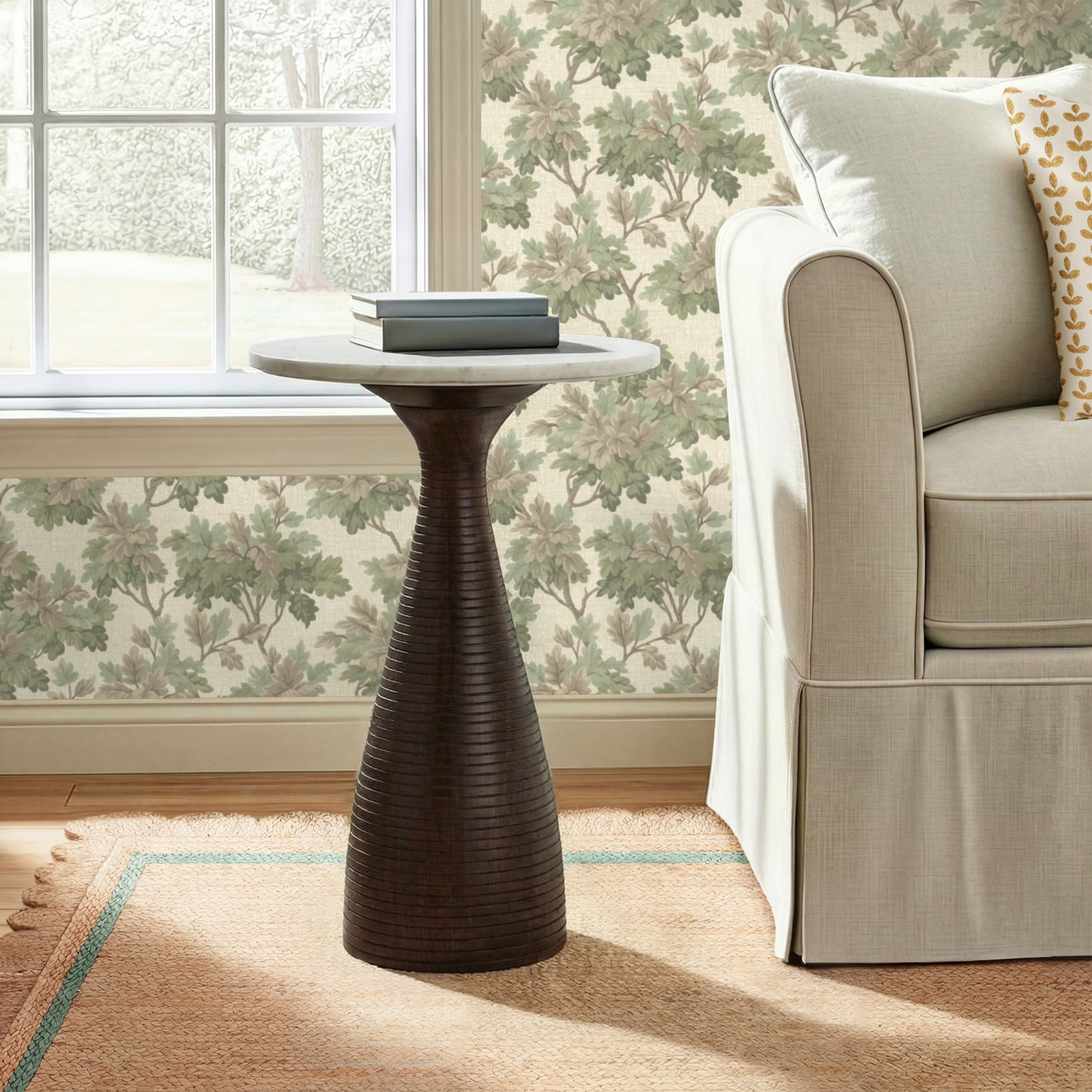 Axelle 16" Genuine Marble End Table