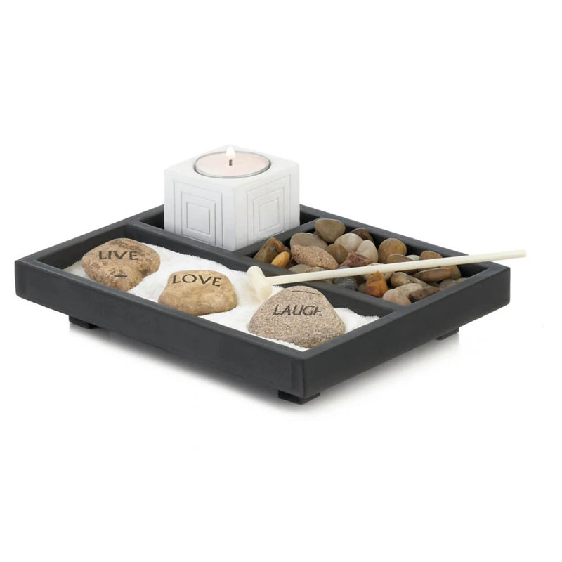 «Live Love Laugh Zen Garden» | Ensemble de méditation de table