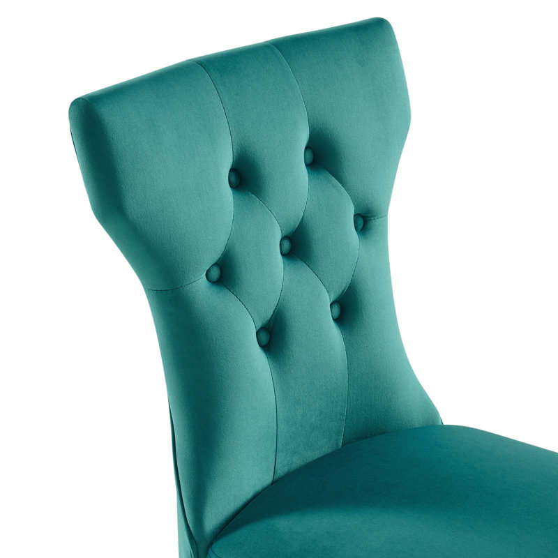 Modway Silhouette Performance Velvet Dining Chairs, Teal
