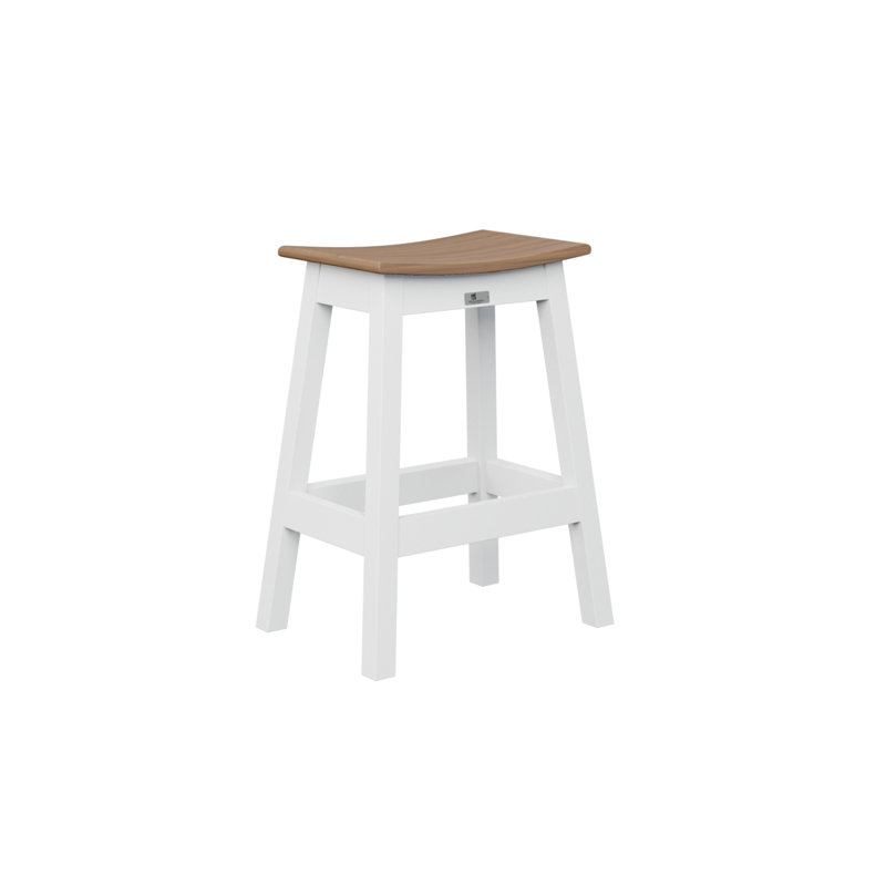 Berlin Gardens Saddle Counter Stool, Antique Mahogany, 24.75"