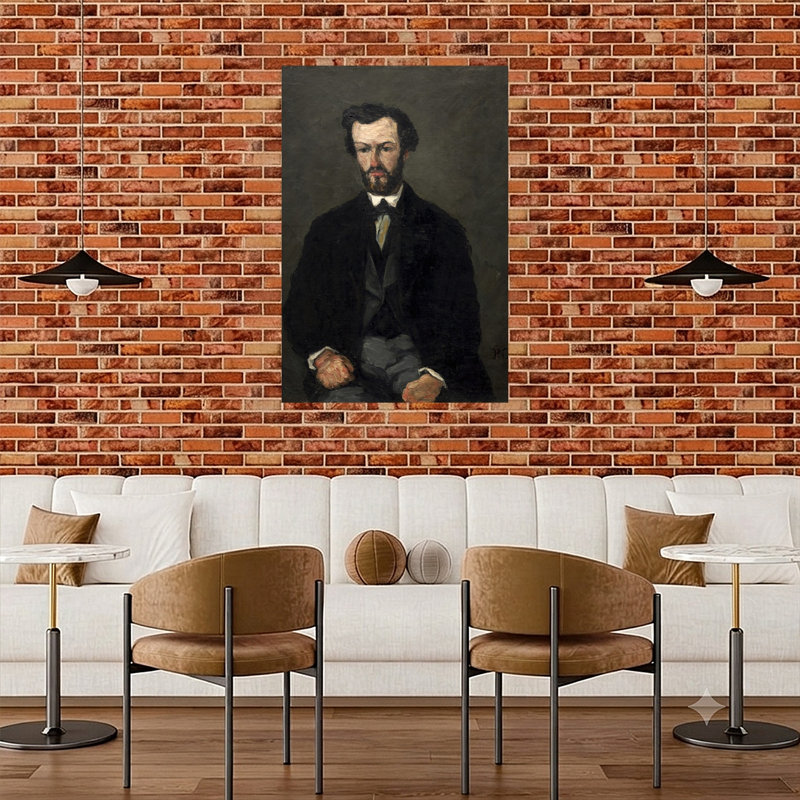 Antony Valabrègue, 1866, Portrait impressionniste abstrait contemporain, estampe murale, H 48 po x l 32 po