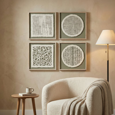Lillian 4-Piece Green Framed Wall Art