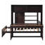 Lit mezzanine double avec lit simple autoportant, tablettes, bureau et garde-robe-118007897