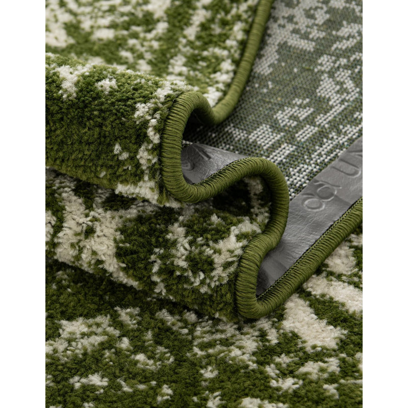 Giverny Power Loom Green Rug, Round 10'