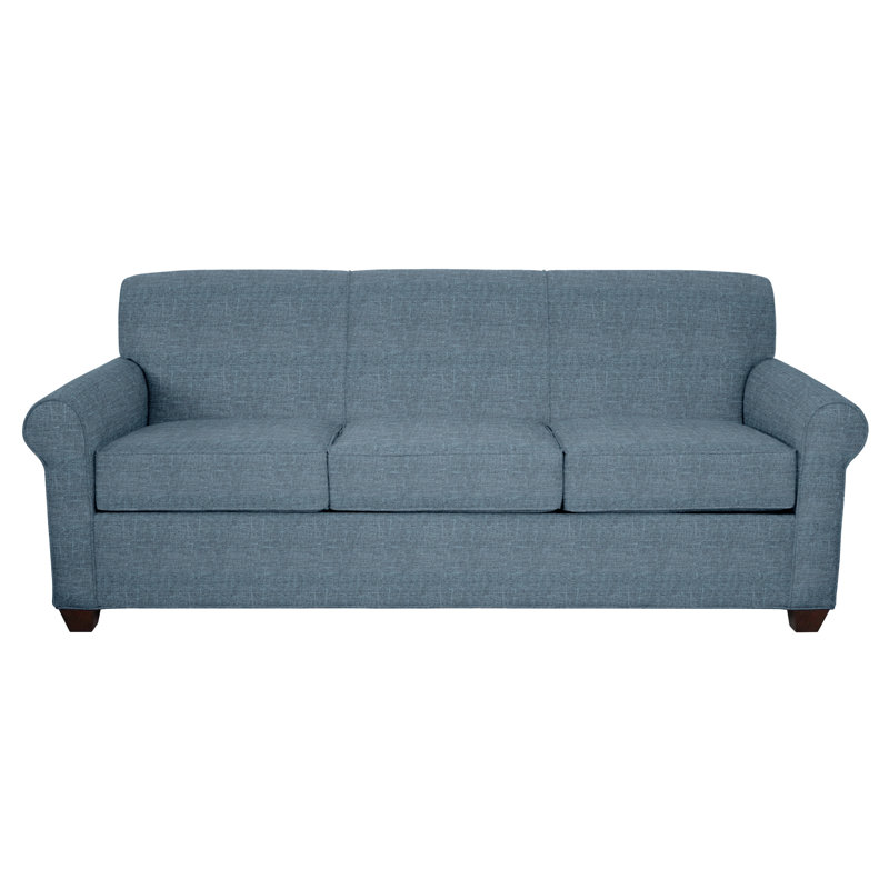 Finn Rolled Arm Sofa with Reversible Cushions, BM Cherry, Archetype Anchor, 34" H x 83" W x 36" D