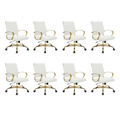 Fauteuil de bureau pivotant en cuir Naudain