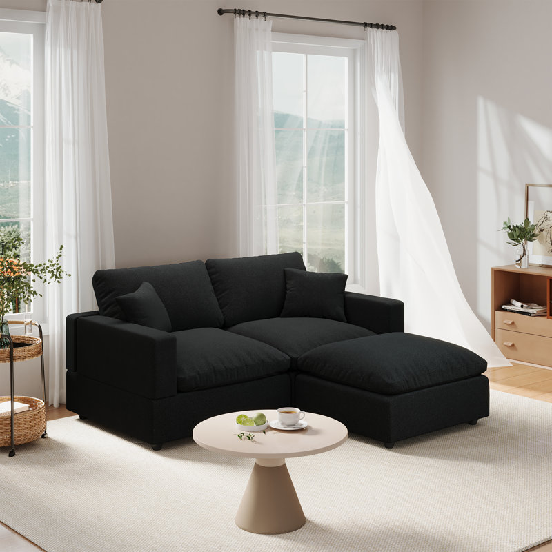 Canapé modulaire rembourré 67 po Janse, Black