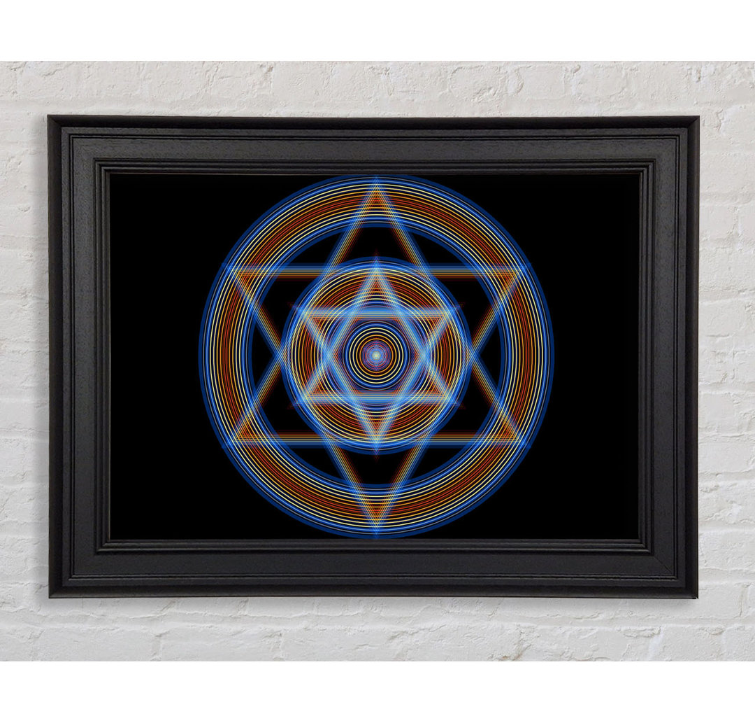 Cymatic Star Gerahmter Druck Wandkunst