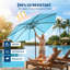 Parasol de patio avec 32 lumières DEL solaires, inclinable et manivelle pour jardin, terrasse, cour et piscine-912379537-912379543