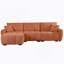 Canapé modulaire de 110 po, en forme de L avec siège très grand, conception à tirette, repose-pieds mobile, mousse haute densité, combinaison libre, structure en métal et en bois robuste, tissu bouclé-1076288927