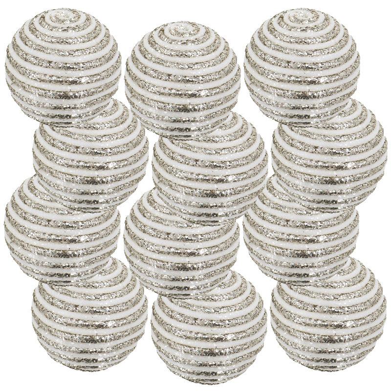 Ensemble de 12 décorations de Noël en forme de boule suspendue D3,9 "
